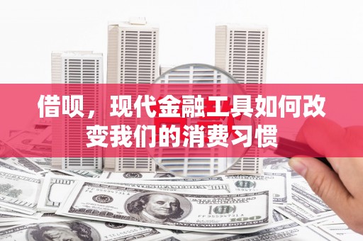 德格借呗，现代金融工具如何改变我们的消费习惯