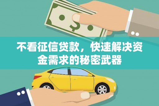 德格不看征信贷款，快速解决资金需求的秘密武器